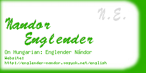 nandor englender business card